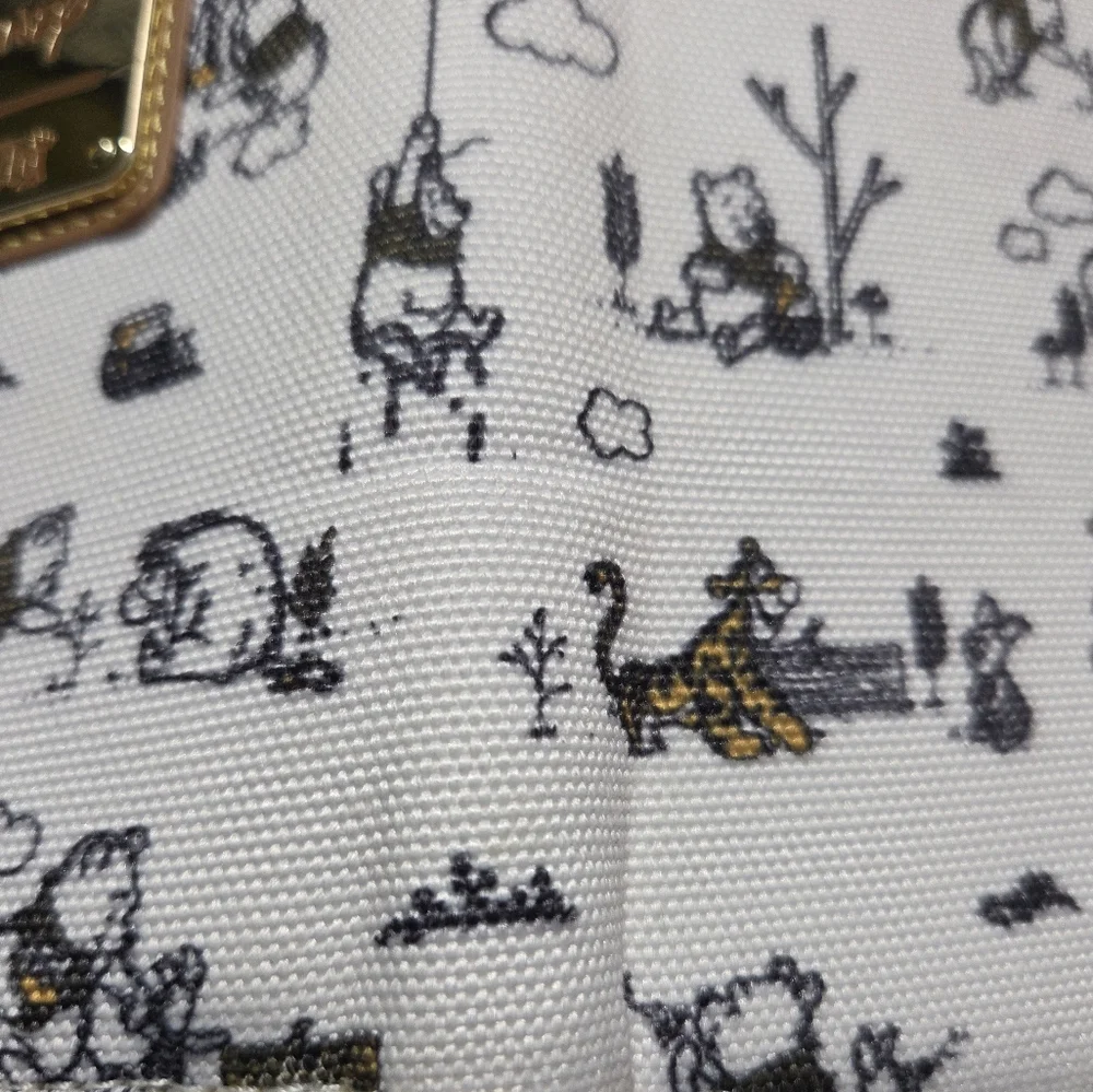 Loungefly Disney Winnie The Pooh Art Canvas Flap Wallet Wristlet Card Holder EUC - Picture 7 of 9